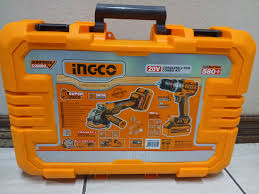 Ingco 20V Lithium-Ion Angle Grinder & Drill Combo Kit