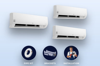 Premium Triple Room Airconditioning Bundle (2x 12,000 BTU with Wi-Fi + 1x 18,000 BTU with Wi-Fi)