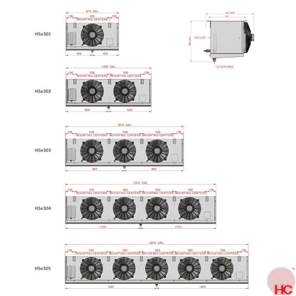 HC | HSe302 | Evaporator, 2 x 300mm Fan