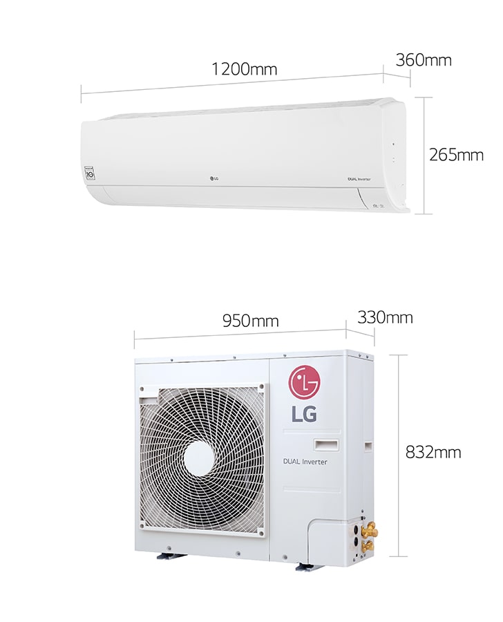 LG DualCool 36,000 BTU Midwall Inverter with Wi-Fi for large spaces 48-80m²